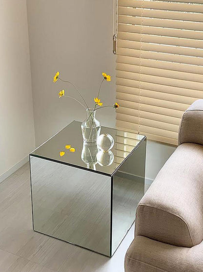 Simple Mirror Acrylic Cube Coffee Table Bedside Table Decoration Ornaments