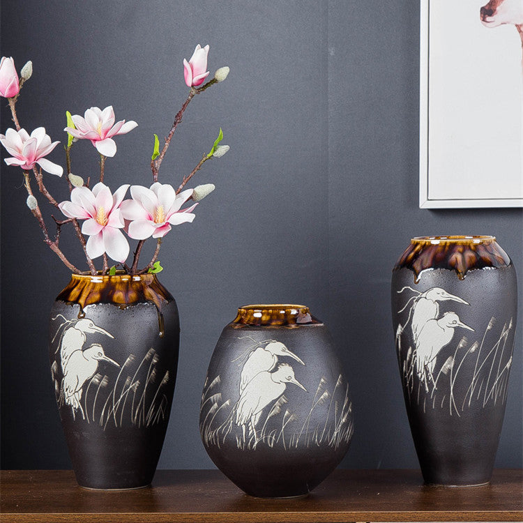 Ceramic Handmade Vase Home Living Room Decoration Creative Ornaments