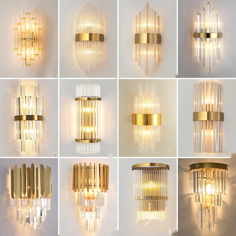 Modern Living Room Light Luxury Crystal Creative Wall Lamp