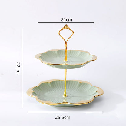 Ceramic Fruit Plate Home Living Room Light Luxury Creative Multi-layer Dessert Fruit Plate