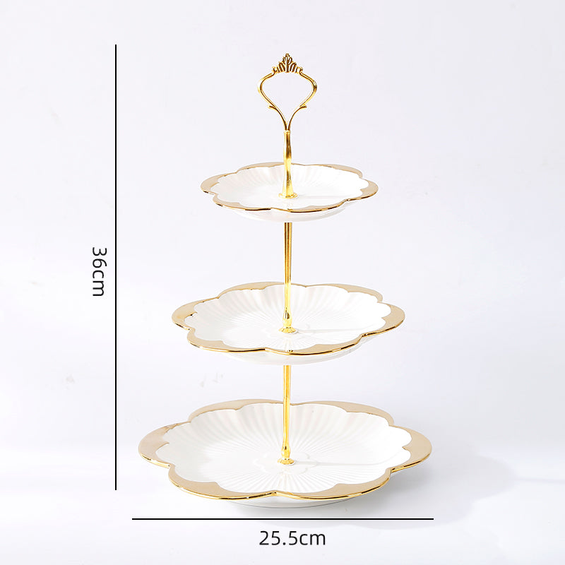 Ceramic Fruit Plate Home Living Room Light Luxury Creative Multi-layer Dessert Fruit Plate