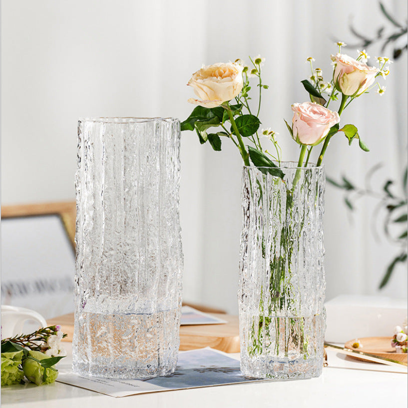 Nordic Light Luxury Simple Transparent Glass Vase Living Room Table Decorations Ornaments